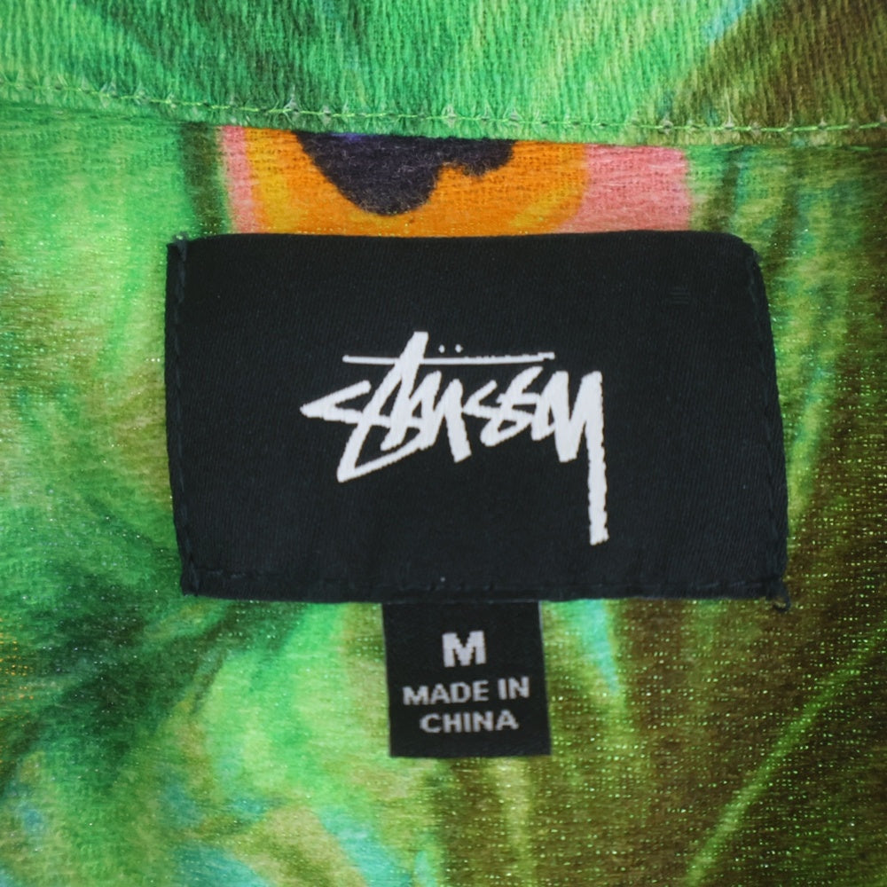 STUSSY(ステューシー) Short Sleeve Peacock Shirt 1110043 孔雀プリント 半袖シャツ グリーン