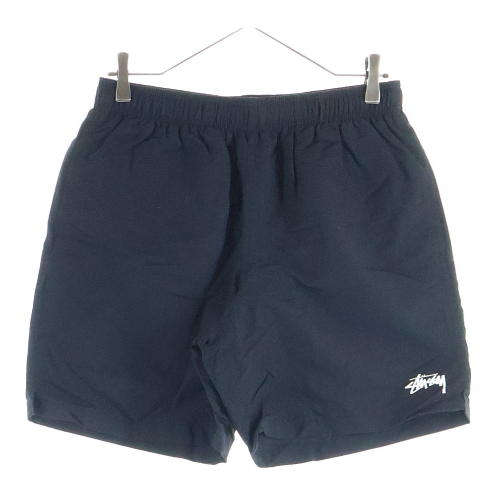STUSSY(ステューシー) ロゴ刺繍 ナイロンハーフパンツ ショーツ 113120 ブラック