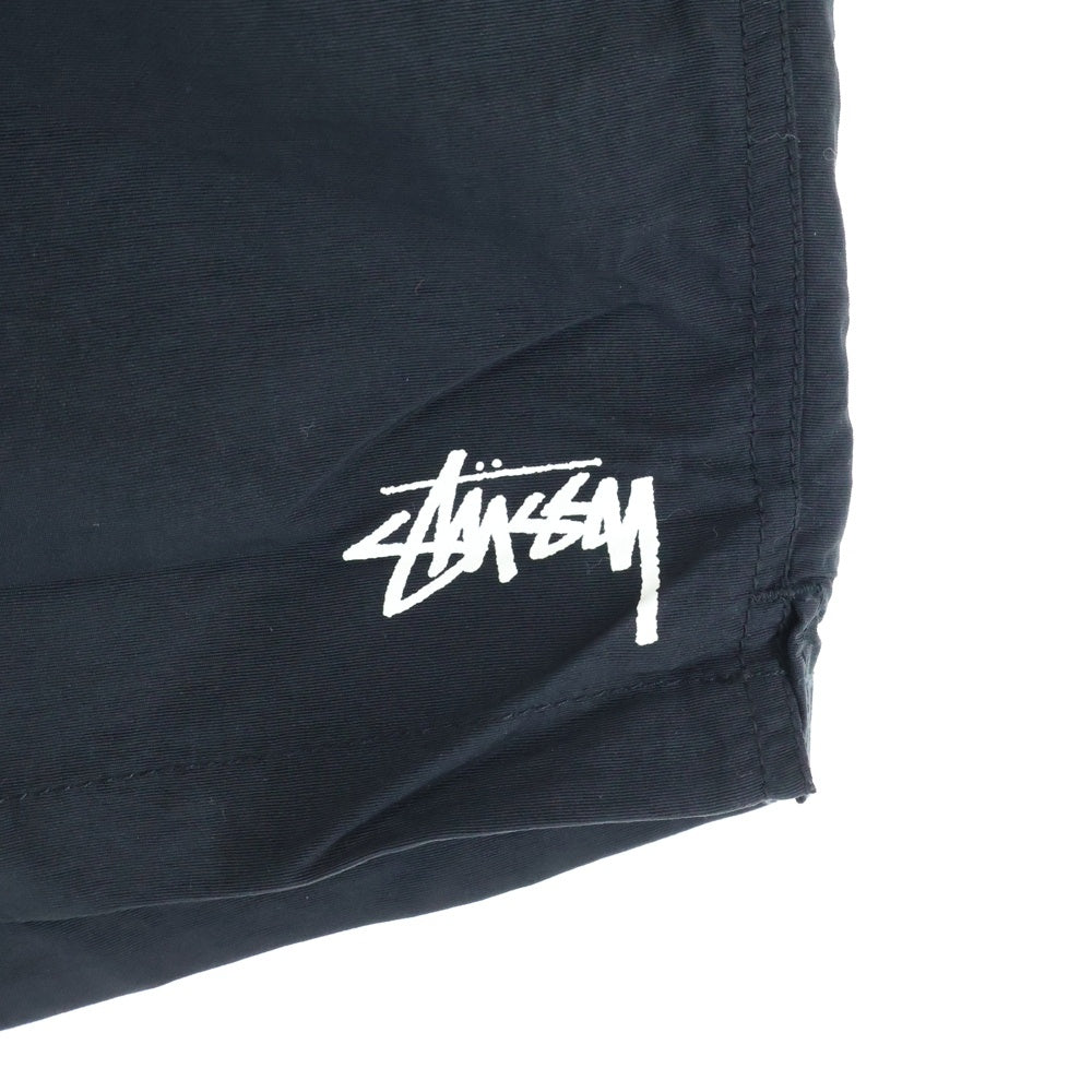 STUSSY(ステューシー) ロゴ刺繍 ナイロンハーフパンツ ショーツ 113120 ブラック