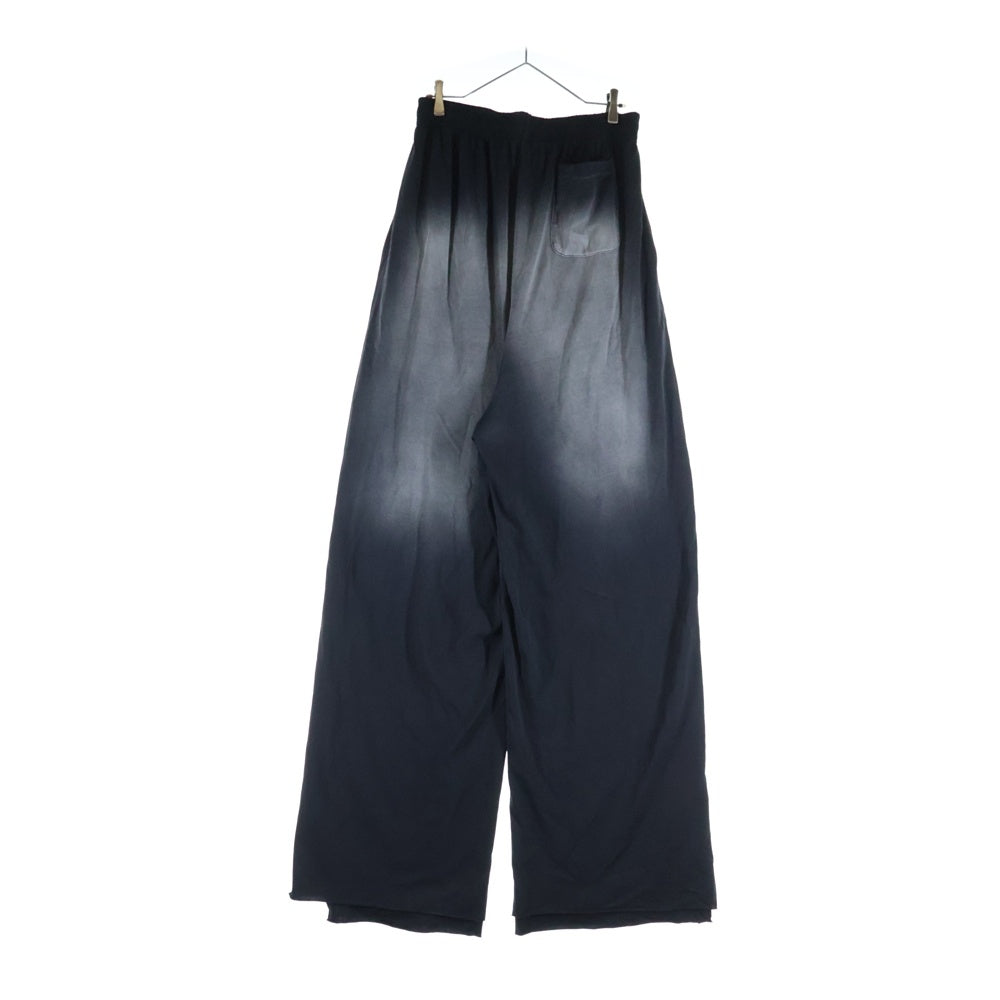 VETEMENTS(ヴェトモン) Double Jersey Sweatpantsウォッシュド ダメージ 加工 オーバーサイズ ロング ワイド トラック パンツ ブラック UE63SP110B