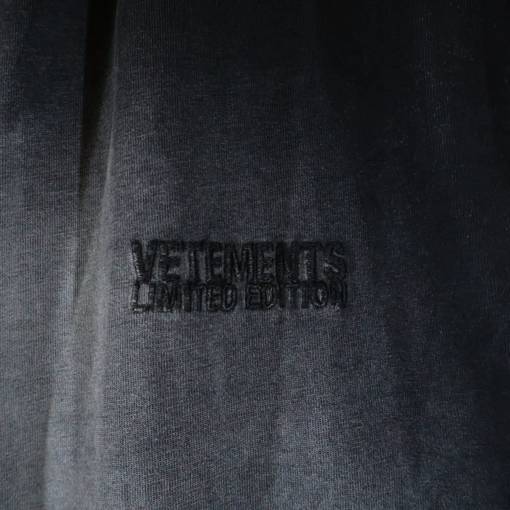 VETEMENTS(ヴェトモン) Double Jersey Sweatpantsウォッシュド ダメージ 加工 オーバーサイズ ロング ワイド トラック パンツ ブラック UE63SP110B
