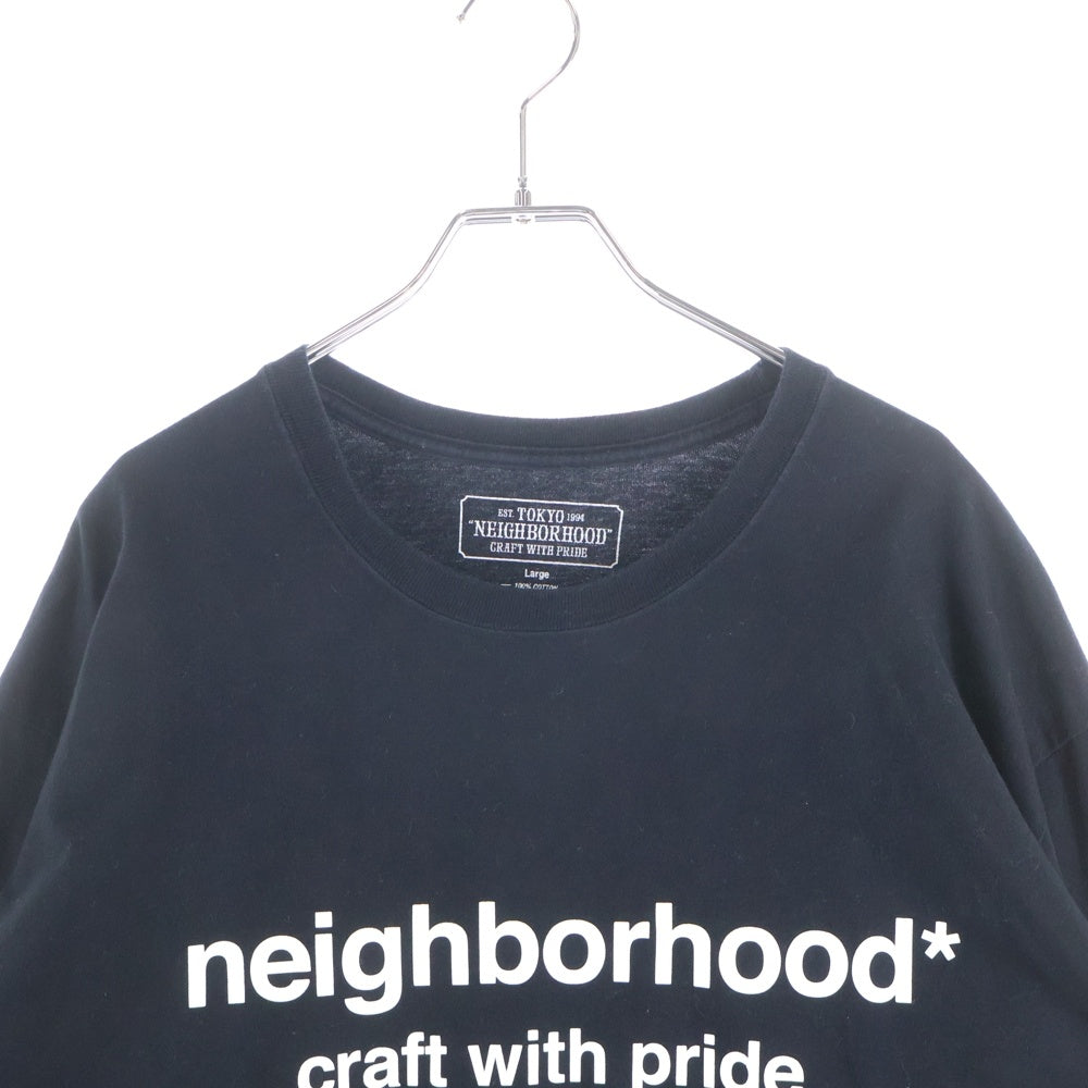 NEIGHBORHOOD(ネイバーフッド) フロントプリント 長袖Tシャツ ロングスリーブカットソー ブラック