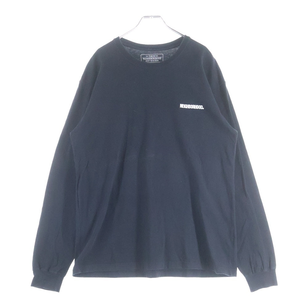 NEIGHBORHOOD(ネイバーフッド) ロゴ刺繍 長袖Tシャツ ロングスリーブカットソー ブラック