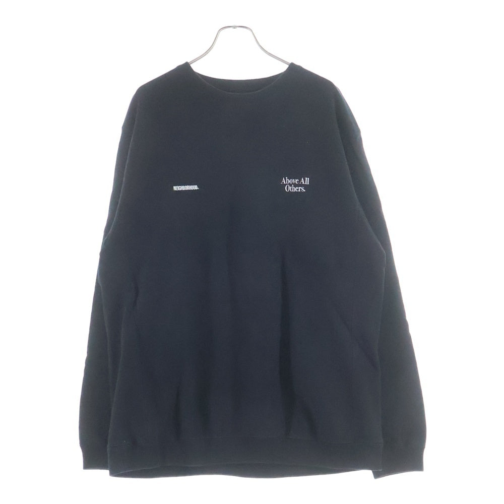 NEIGHBORHOOD(ネイバーフッド) 21SS JERSEY C-CREW LS 211FPNH-CSM03 ロゴ刺繍 クルーネックスウェットトレーナー ブラック