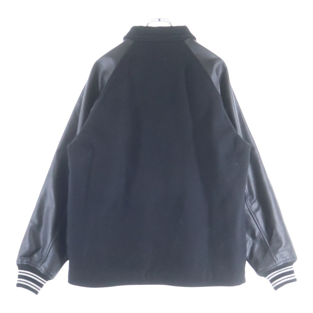 NEIGHBORHOOD(ネイバーフッド) 21AW CLUB / WCL-JKT 212SZNH-JKM03 アームレザーバーシティジャケット ブルゾン ブラック