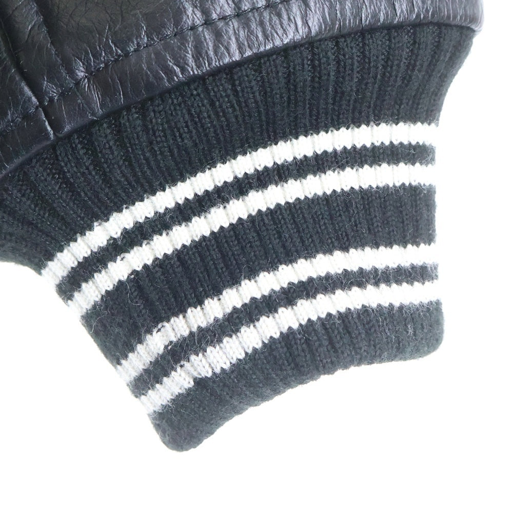 NEIGHBORHOOD(ネイバーフッド) 21AW CLUB / WCL-JKT 212SZNH-JKM03 アームレザーバーシティジャケット ブルゾン ブラック