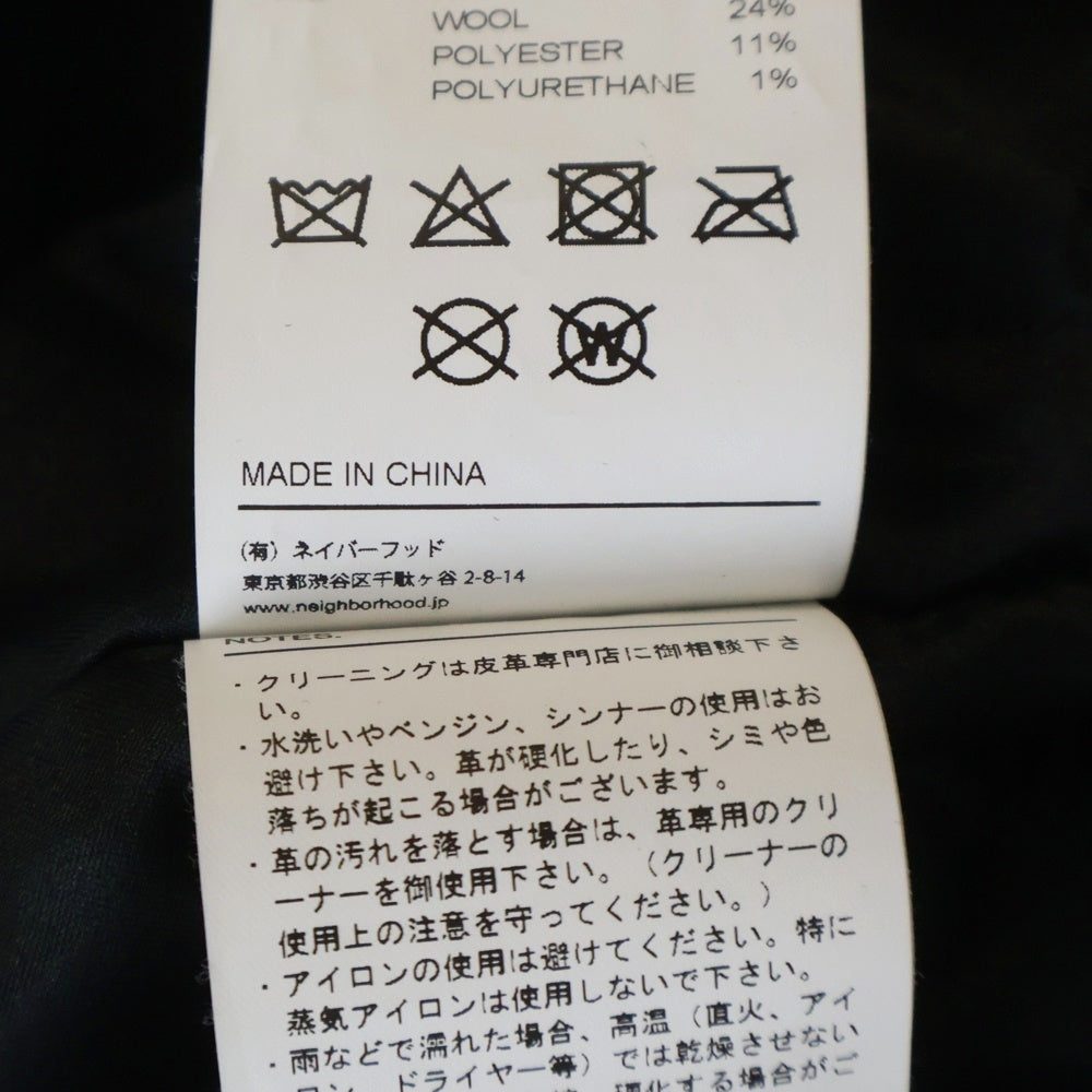NEIGHBORHOOD(ネイバーフッド) 21AW CLUB / WCL-JKT 212SZNH-JKM03 アームレザーバーシティジャケット ブルゾン ブラック