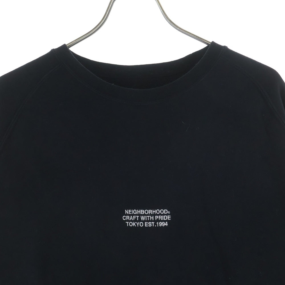 NEIGHBORHOOD(ネイバーフッド) 20SS DRY C-CREW LS 201FPNH-CSM04 ロゴ刺繍 クルーネックスウェットトレーナー ブラック