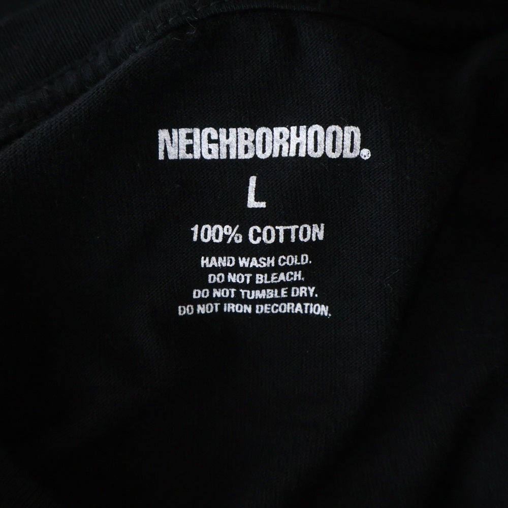 NEIGHBORHOOD(ネイバーフッド) 24SS ロゴプリント長袖Tシャツ ロングスリーブカットソー 241PCNH-LT07 ブラック