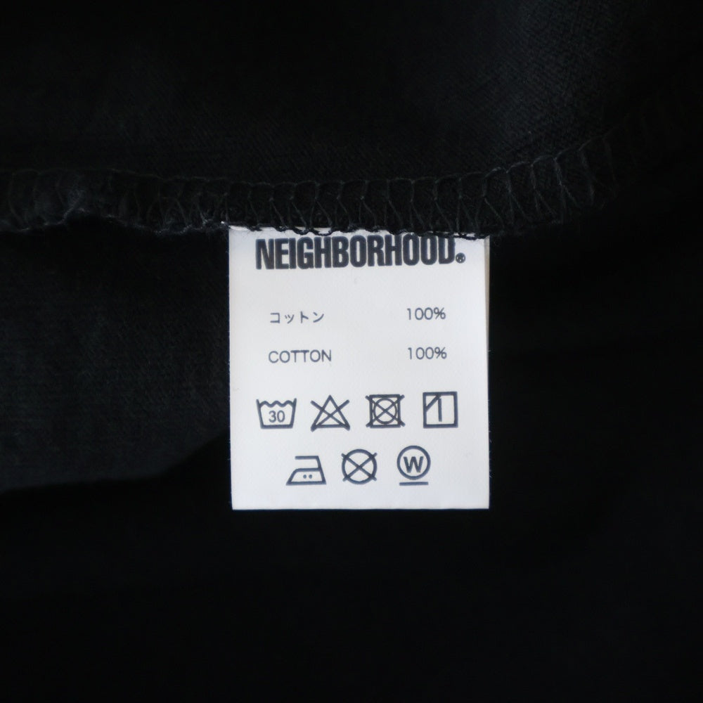 NEIGHBORHOOD(ネイバーフッド) 24SS ロゴプリント長袖Tシャツ ロングスリーブカットソー 241PCNH-LT07 ブラック