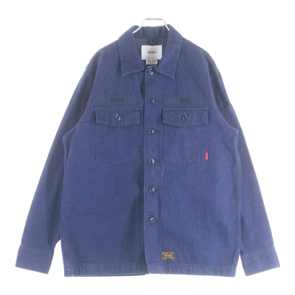 WTAPS(ダブルタップス) 17AW BUDS LS 03/SHIRT.COTTON.DENIM 172WVDT-SHM02 ロゴワッペン デニムシャツ インディゴ