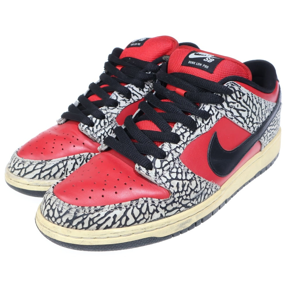 NIKE(ナイキ) 観賞用 2012年製】12SS DUNK LOW PREMIUM SB SUPREME ダンク ロー シュプリーム セメント ローカットスニーカー レッド US10/28.0cm 313170-600