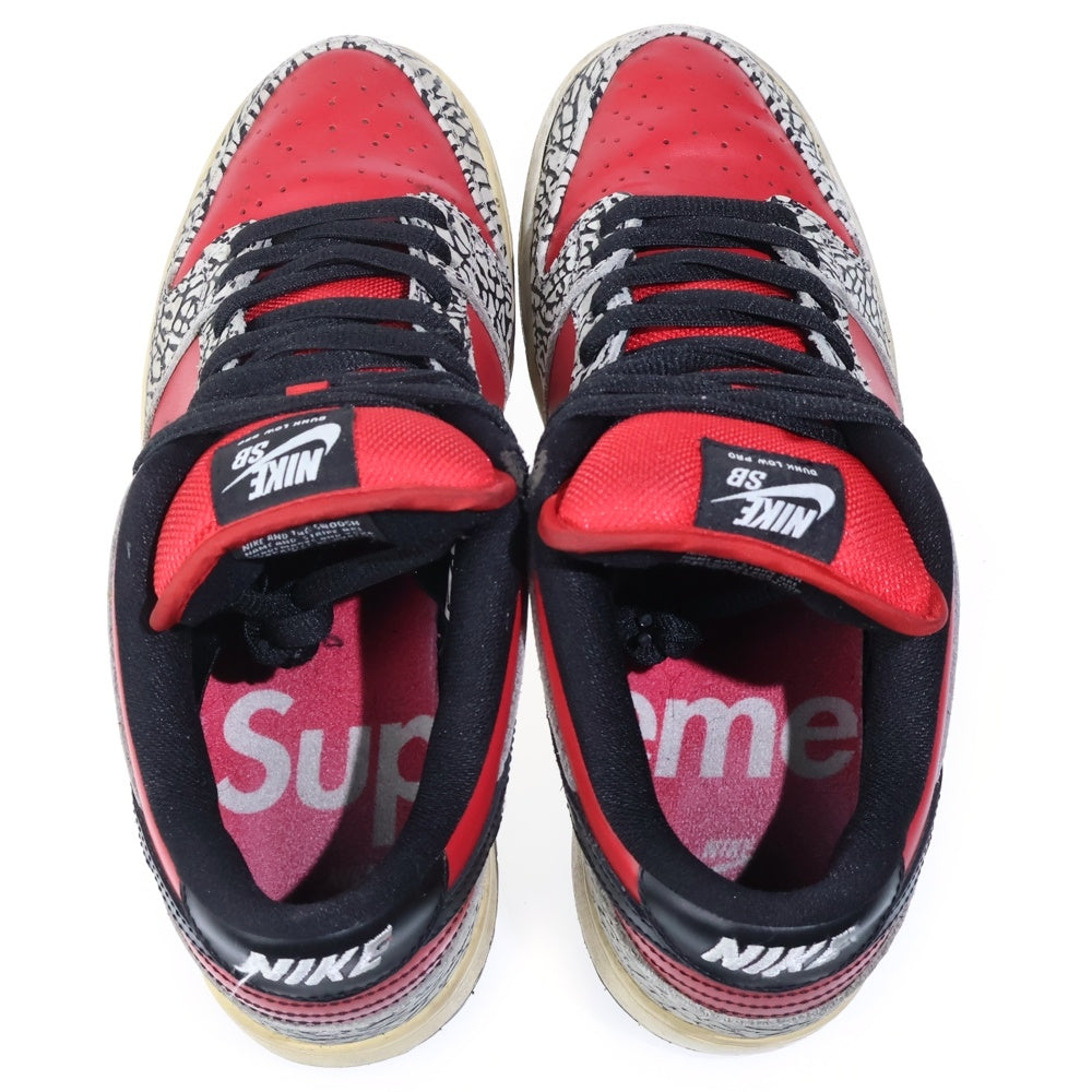 NIKE(ナイキ) 観賞用 2012年製】12SS DUNK LOW PREMIUM SB SUPREME ダンク ロー シュプリーム セメント ローカットスニーカー レッド US10/28.0cm 313170-600