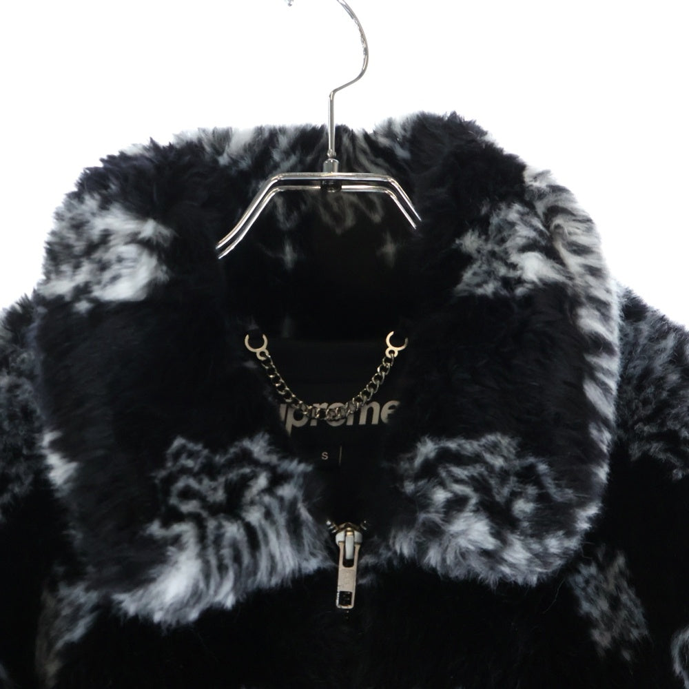 SUPREME(シュプリーム) 21AW Bandana Faux Fur Bomber Jacket バンダナ柄 ジップアップ ボンバージャケット ブラック