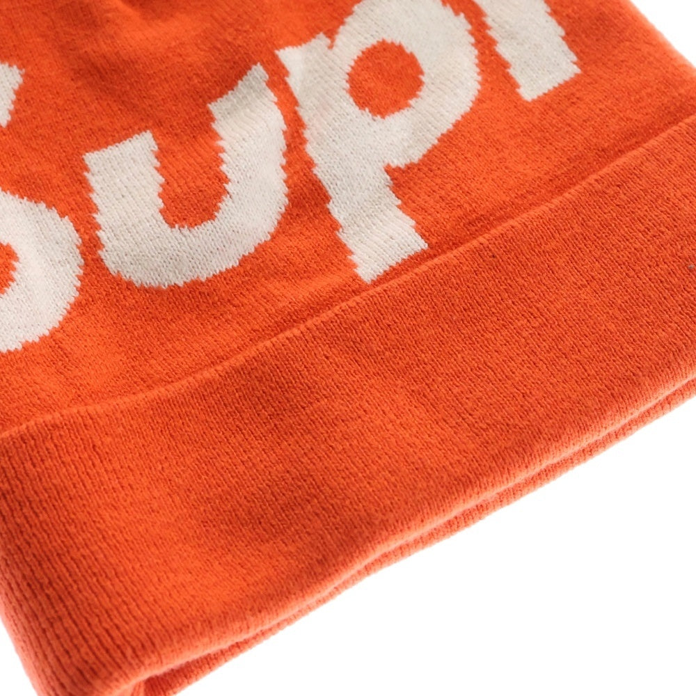 SUPREME(シュプリーム) 21AW Big Box Logo Beanie ビッグボックスロゴ ビーニー 帽子 オレンジ/ホワイト
