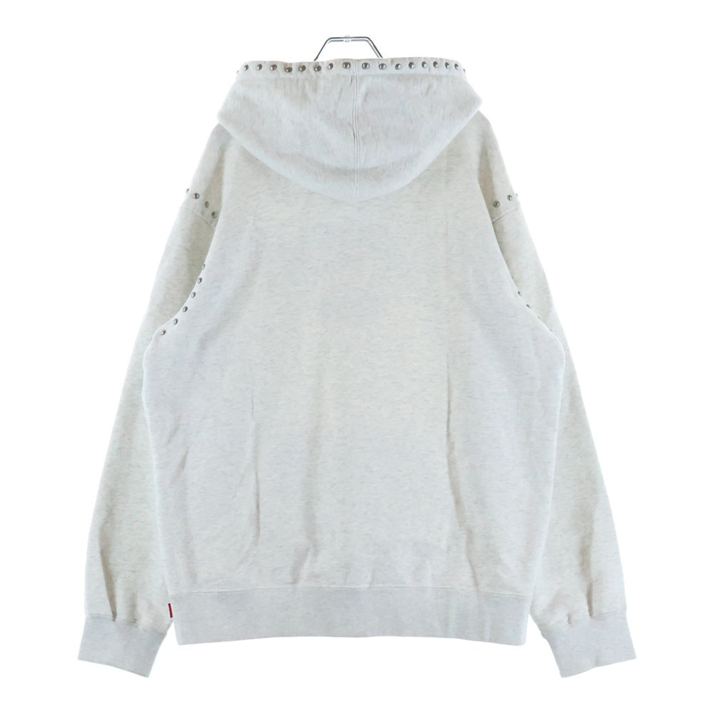 SUPREME(シュプリーム) 18AW Studded Hoodie スタッズ装飾 ロゴプリント スウェット プルオーバー パーカー グレー