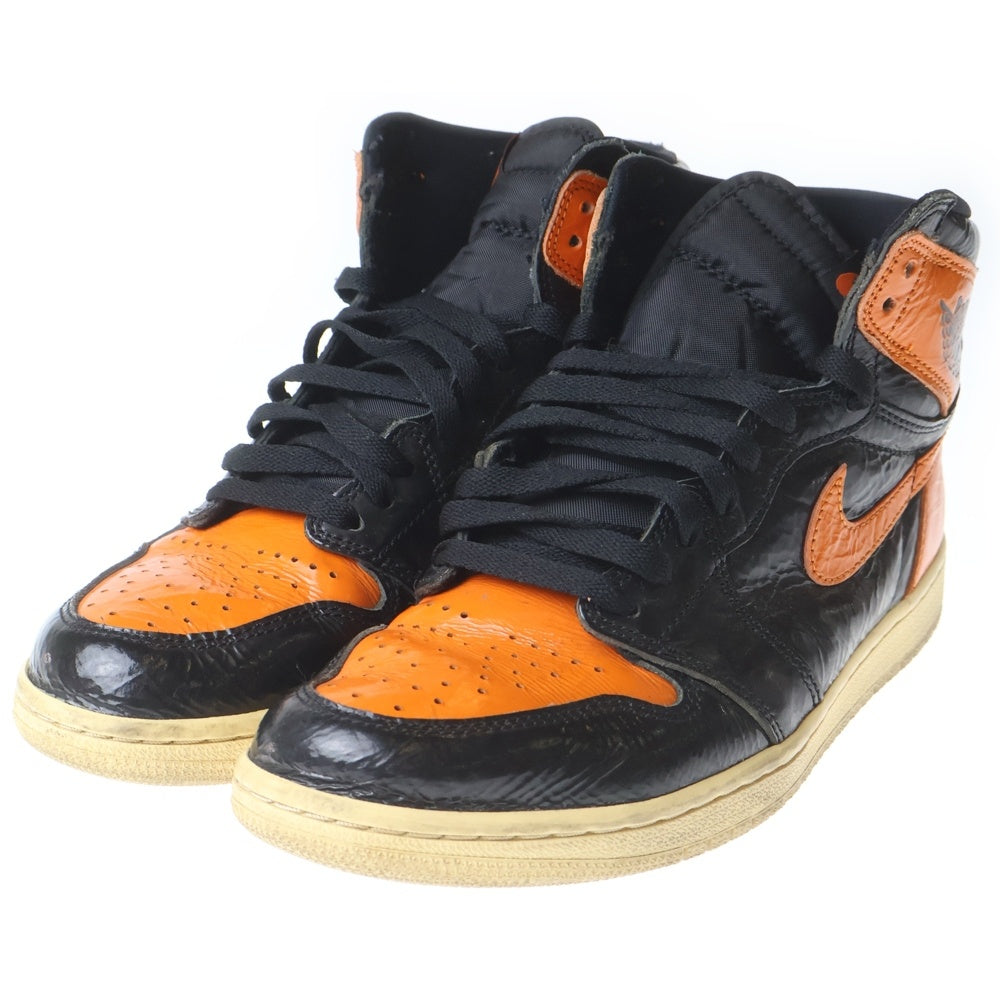 NIKE(ナイキ) AIR JORDAN1 RETRO HIGH OG エアジョーダン1 シャッタード バックボード3.0 ハイカットスニーカー オレンジ US9/27cm 555088-028