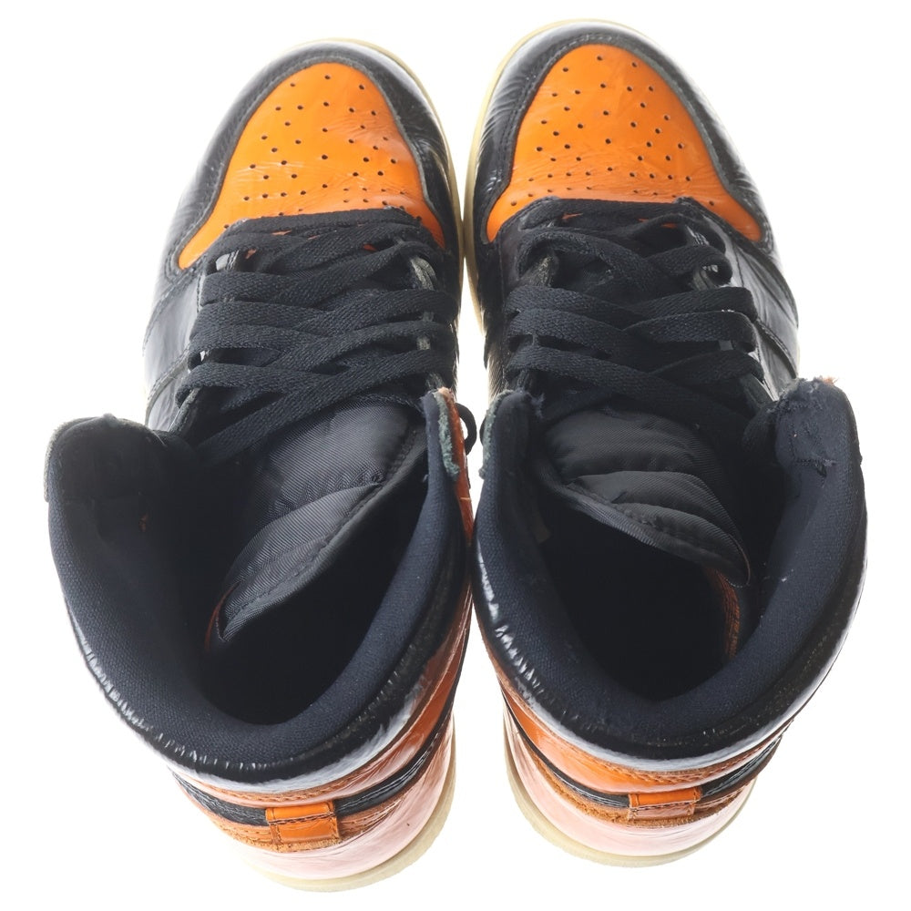 NIKE(ナイキ) AIR JORDAN1 RETRO HIGH OG エアジョーダン1 シャッタード バックボード3.0 ハイカットスニーカー オレンジ US9/27cm 555088-028