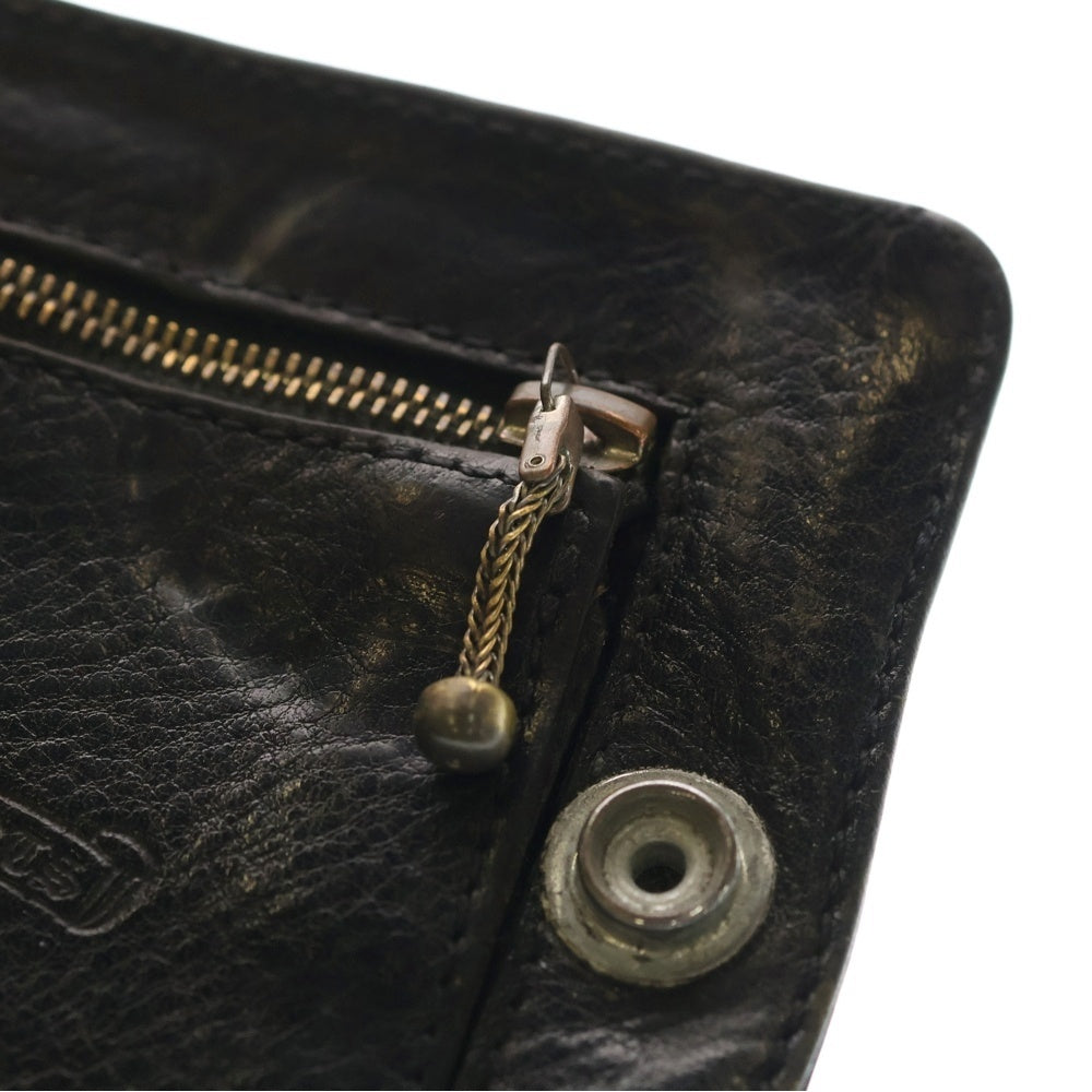 CHROME HEARTS(クロムハーツ) 1SNAP 1スナップ クロス ボールボタン レザーウォレット 財布 ブラック BCA361