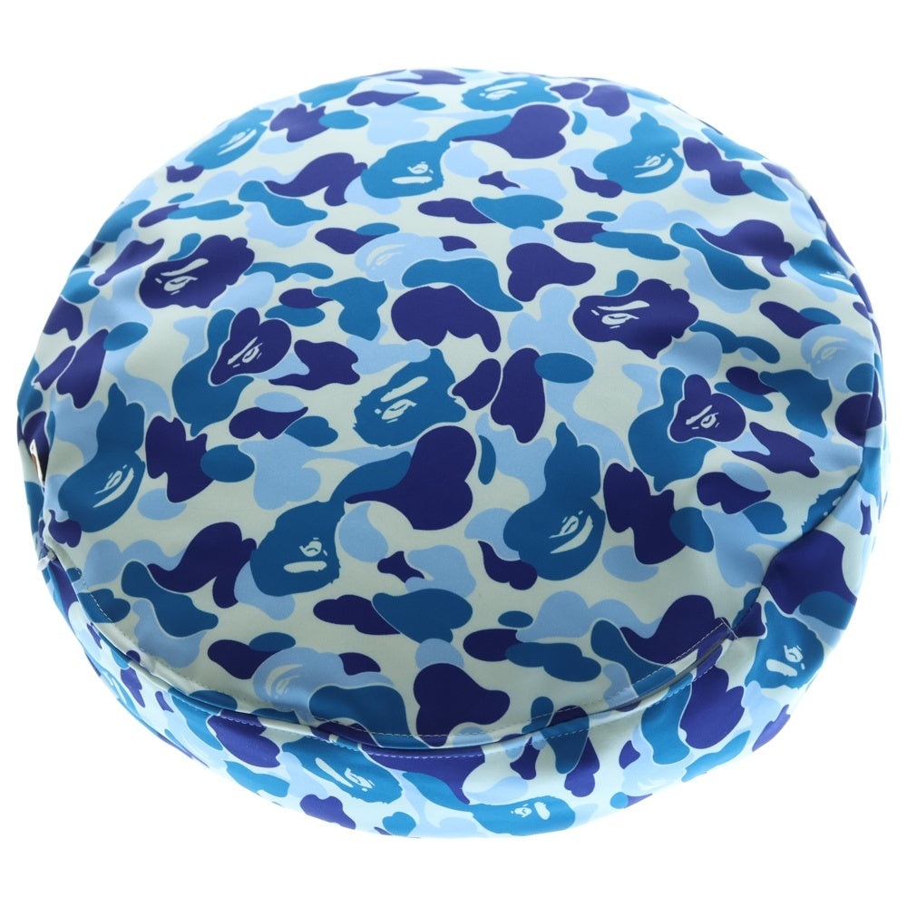 A BATHING APE(アベイシングエイプ) ABC CAMO CIRCLE BEADS CUSHION カモフラージュ 迷彩 ビーズクッション ブルー