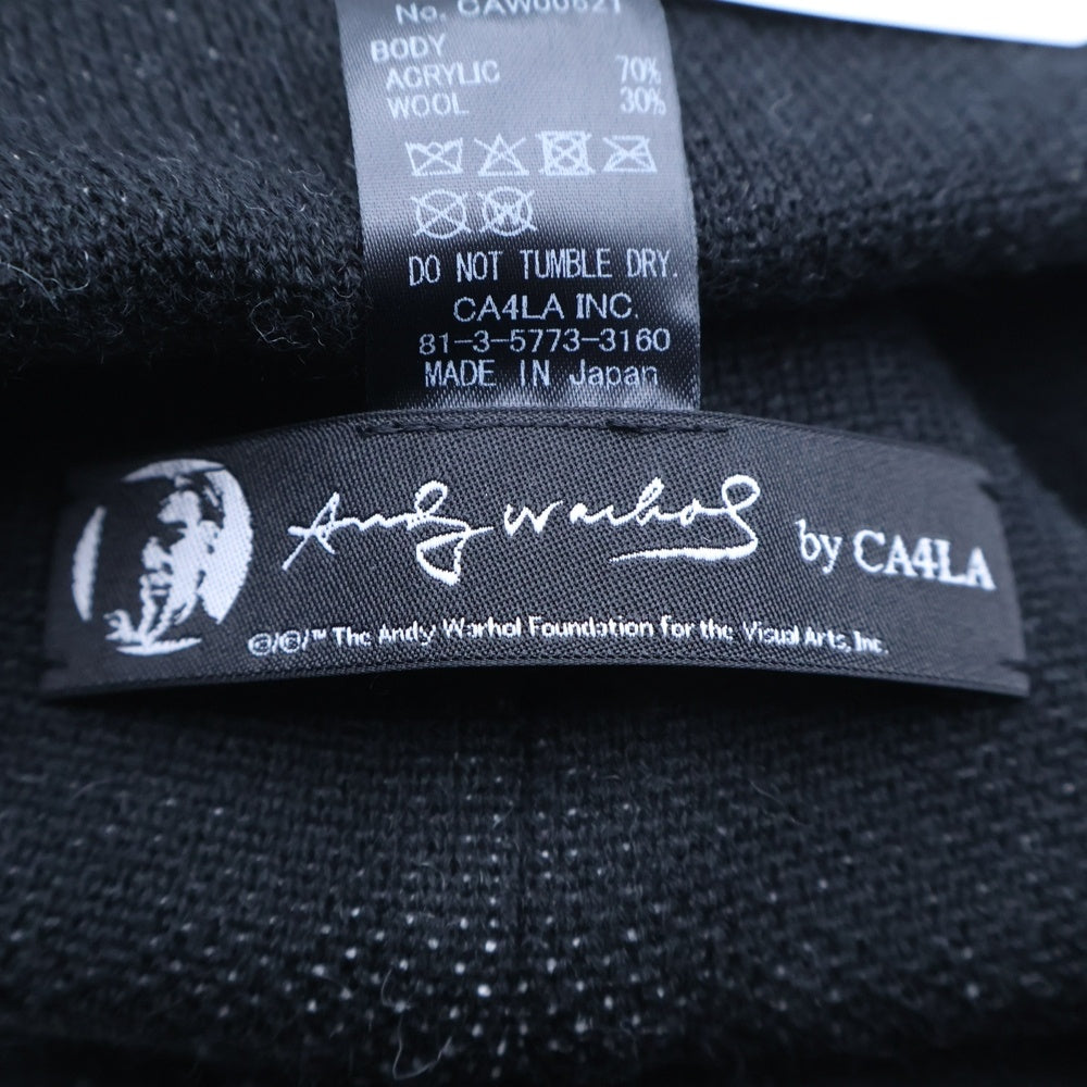 CA4LA(カシラ) the PHILOSOPHY OF ANDY WARHOL KNIT CAP アクリル ニット帽 ビーニー ブラック CAW00621