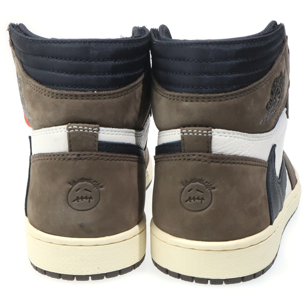 NIKE(ナイキ) ×TRAVIS SCOTT AIR JORDAN 1 RETRO HIGH OG TS SP トラヴィススコット エアジョーダン1 ハイカットスニーカー ブラウン/ホワイト US9/27.0cm CD4487-100