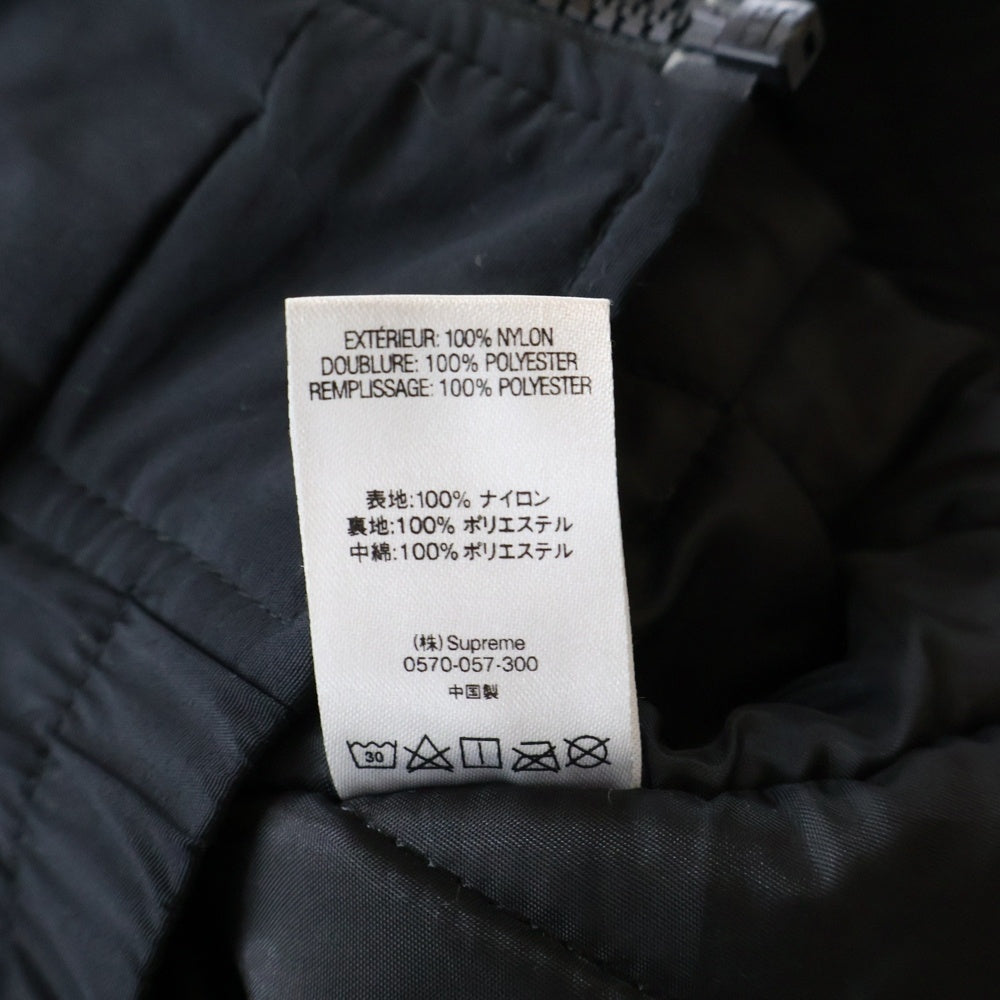 SUPREME(シュプリーム) 18AW Zig Zag Stitch Puffy Jacket ジグザグステッチパフィ ジップアップ ナイロンジャケット ブラック