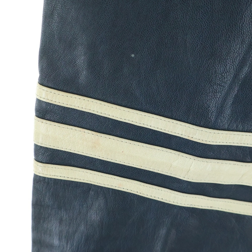 COMME CA DU MODE MEN(コムサデモードメン) ジップフライ サイドライン ラムレザーパンツ ブラック 07-15LS09