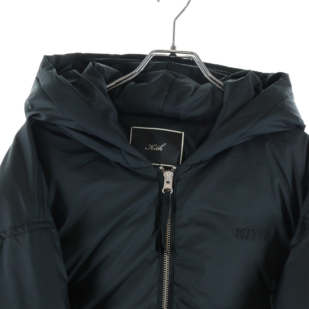 KITH(キス) WMNS Bex Cropped Nylon Puffer ウィメンズ クロップド ジップアップ フーディー 中綿ジャケット ブラック レディース 25-020-061-0003-4-0