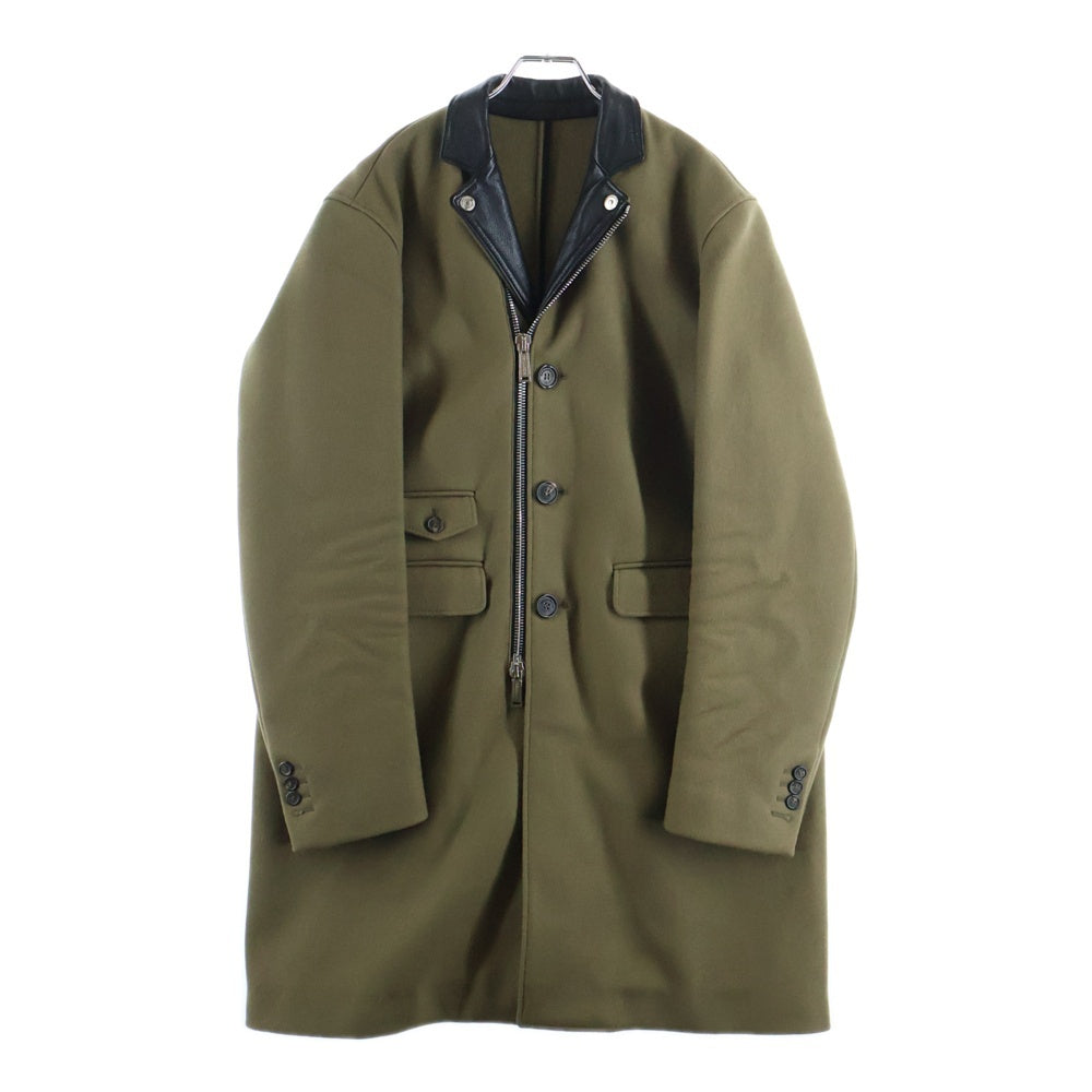 DSQUARED2(ディースクエアード) ジップアップ 3B レザー切替 1トレンチコート カーキ S74AA0074