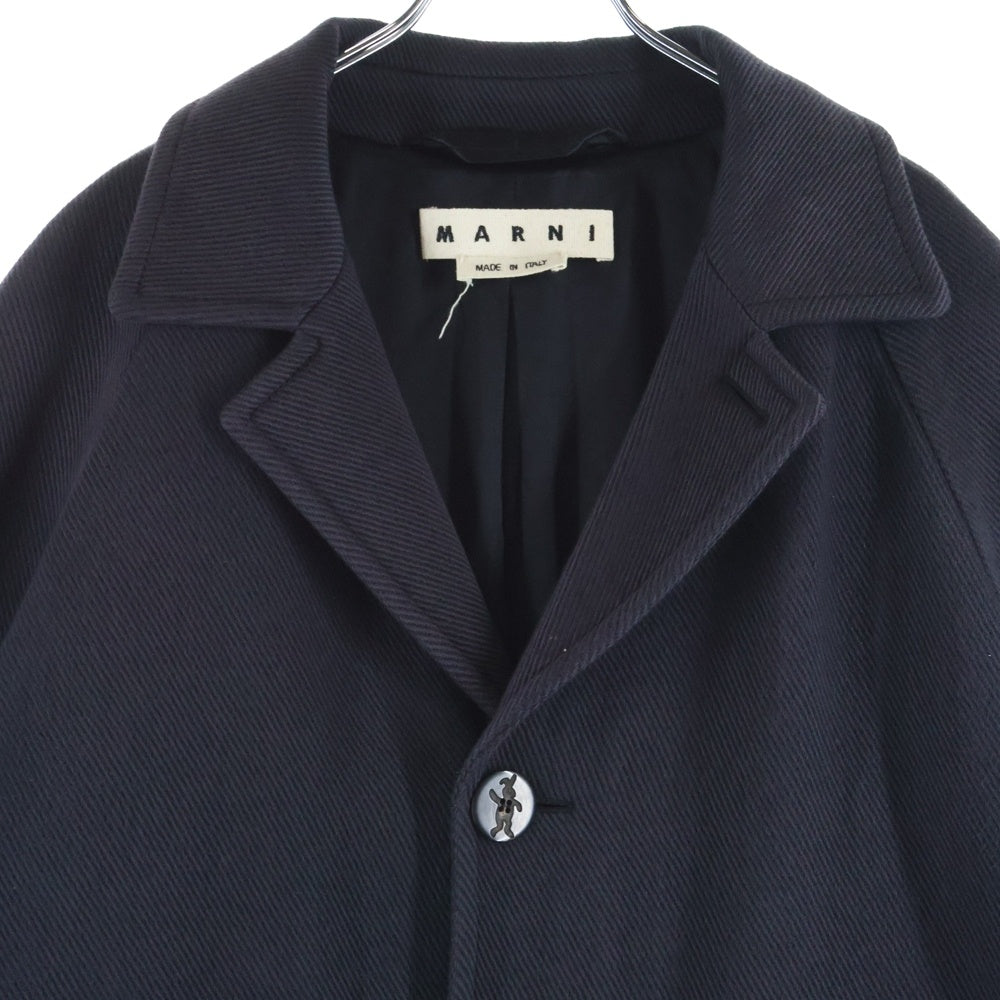 MARNI(マルニ) 4B 袖ボタン付き ウール チェスターコート ネイビー TUMU0015U0-S49405