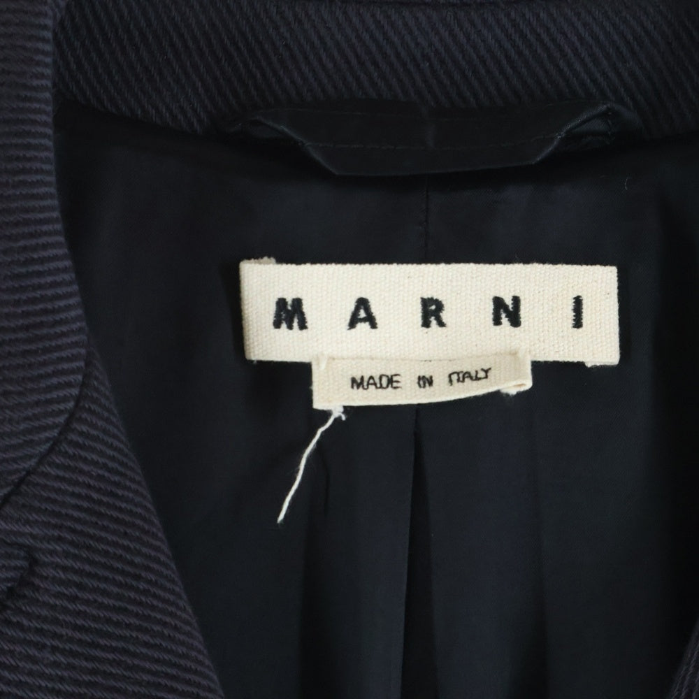 MARNI(マルニ) 4B 袖ボタン付き ウール チェスターコート ネイビー TUMU0015U0-S49405