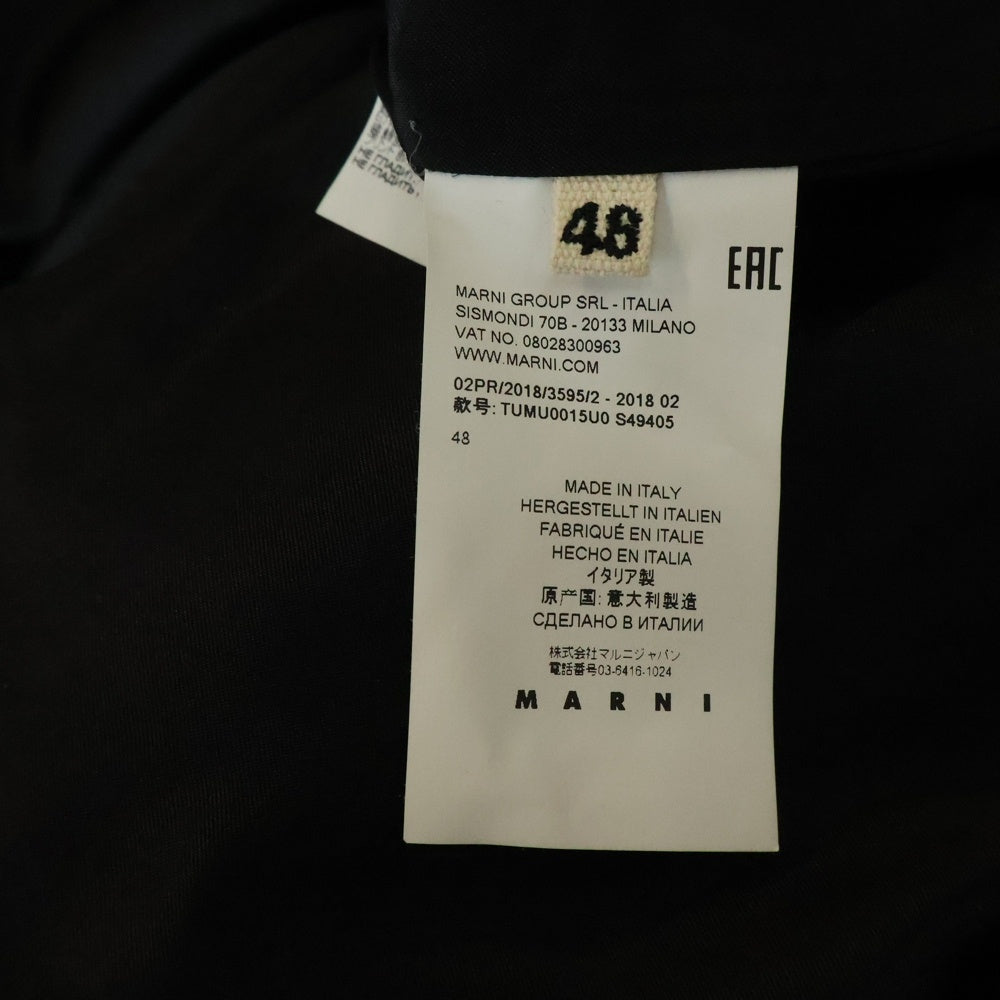 MARNI(マルニ) 4B 袖ボタン付き ウール チェスターコート ネイビー TUMU0015U0-S49405