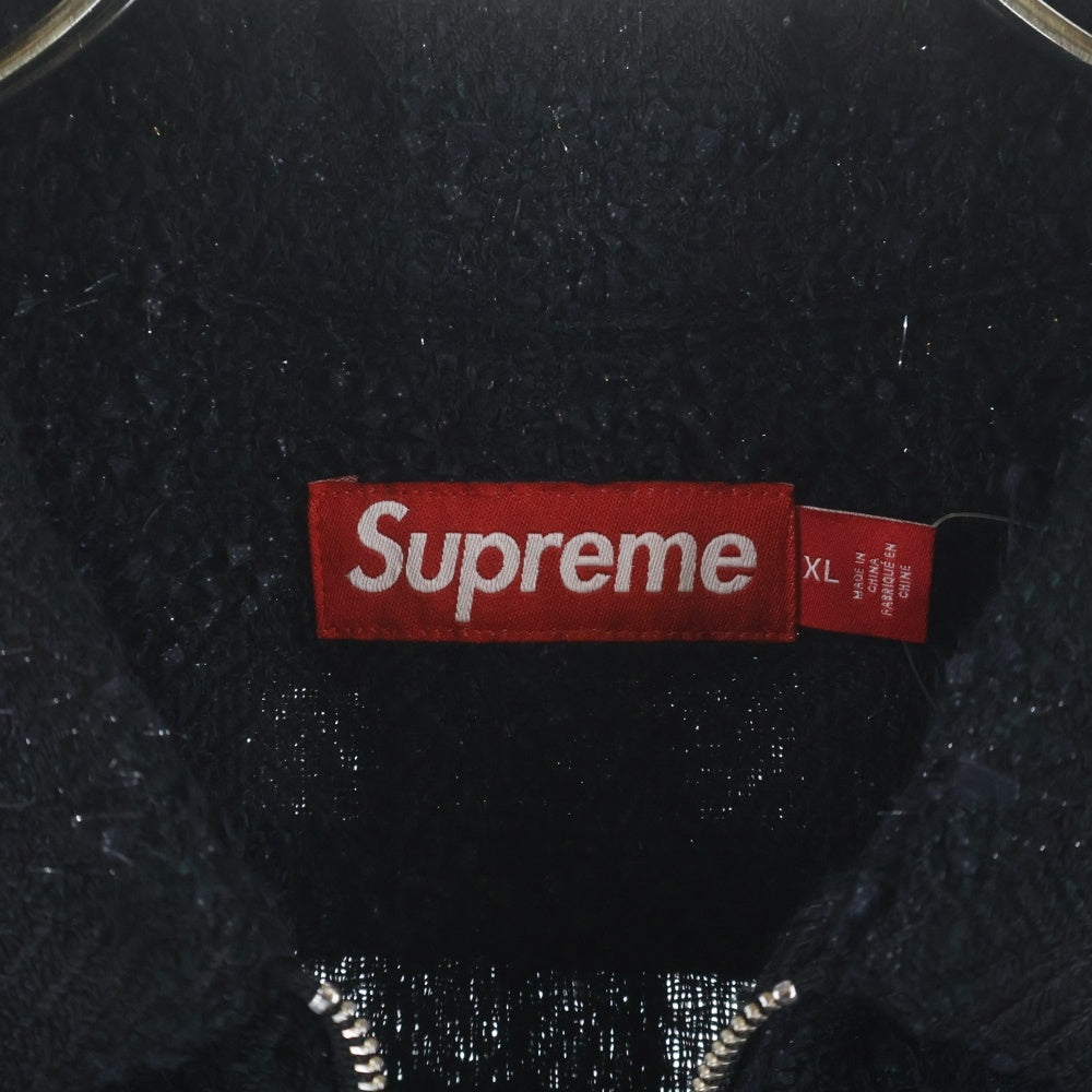 SUPREME(シュプリーム) 24AW Boucle Zip Up Shirt ブークレ ジップ アップ 長袖シャツ ブラック
