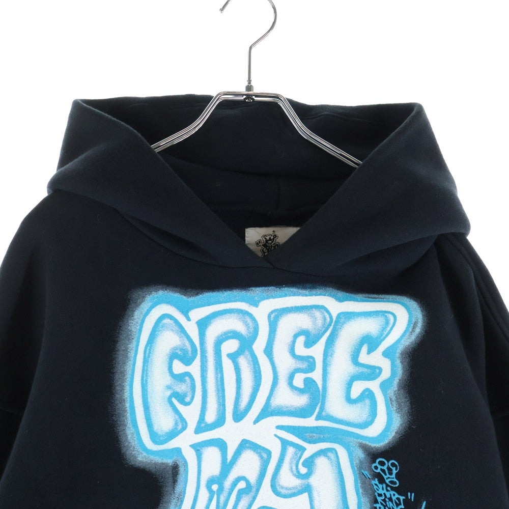 SHIRT KING PHADE(シャツキングフェード) FREE MY PEOPLE HOODIE グラフィックプリント プルオーバー スウェットパーカー ブラック
