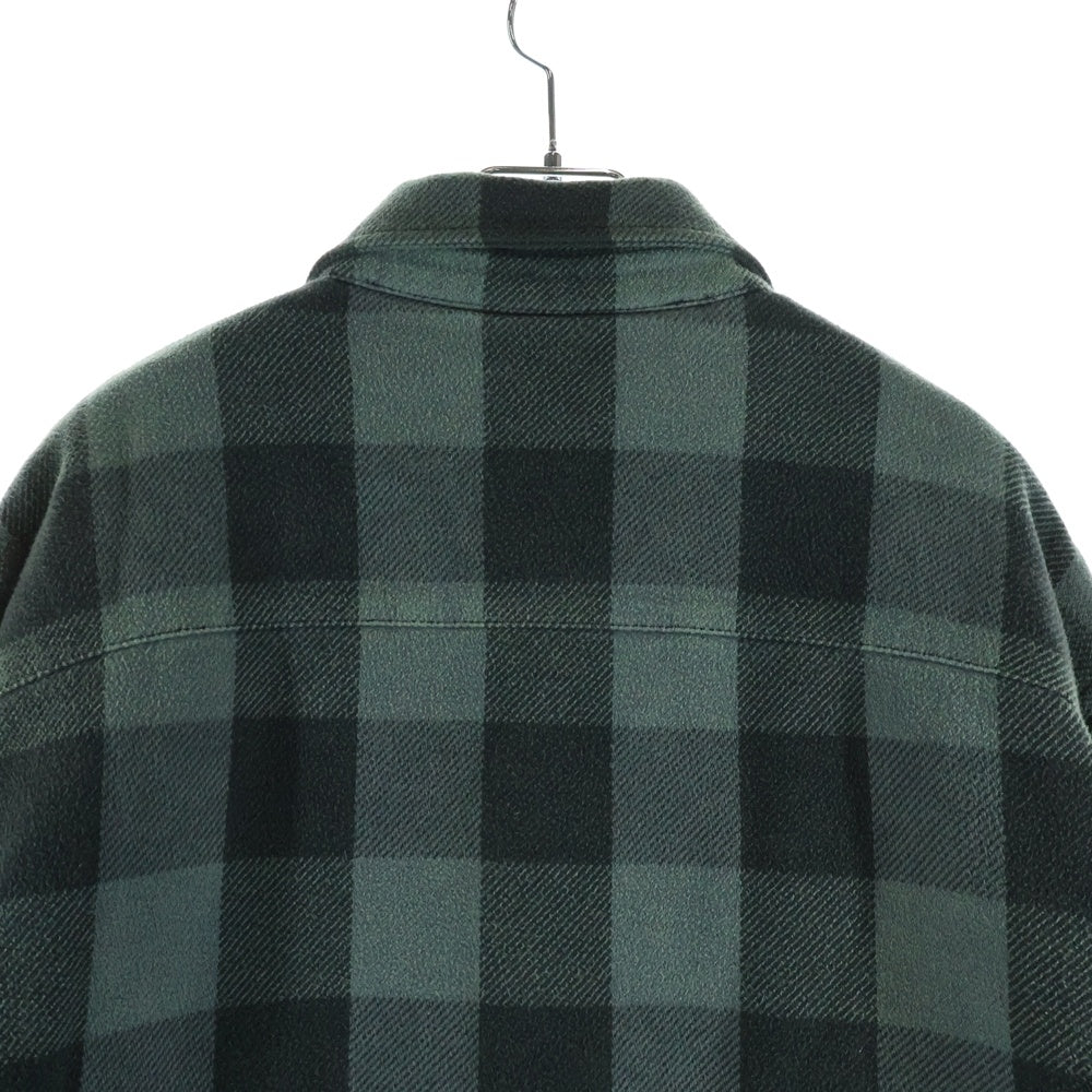 STUSSY(ステューシー) 24AW Buffalo Plaid Shirt 裏地ボア チェック柄 バッファロー 長袖シャツ ジャケット グリーン 1110332