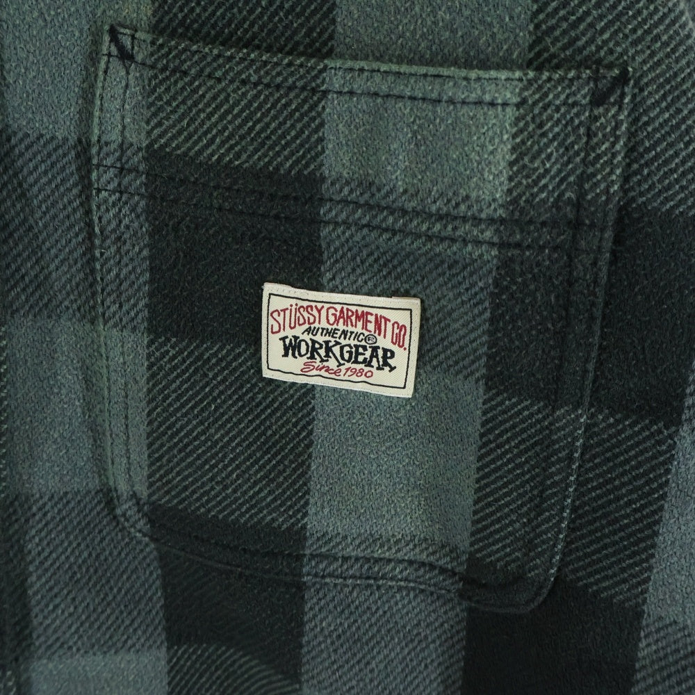 STUSSY(ステューシー) 24AW Buffalo Plaid Shirt 裏地ボア チェック柄 バッファロー 長袖シャツ ジャケット グリーン 1110332