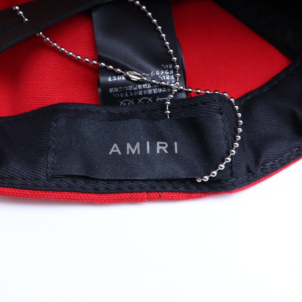 AMIRI(アミリ) FULL CANVAS MA HAT ロゴ刺繍 キャンバス ベースボールキャップ レッド AMHACP1016