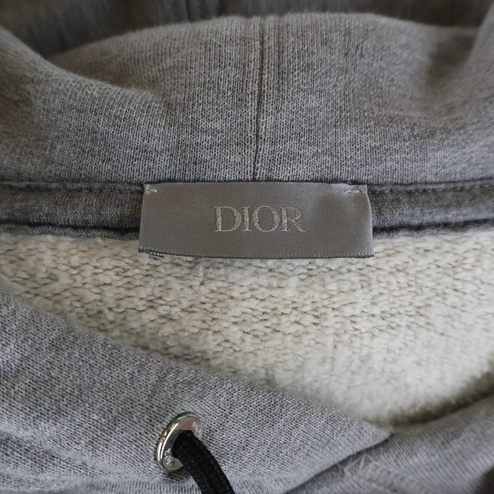 Christian Dior(クリスチャンディオール) 23SS COUTURE EMBROIDERED RELAX FIT HOODIE ロゴ刺繍 フーディー プルオーバー スウェットパーカー グレー 243J691A0531