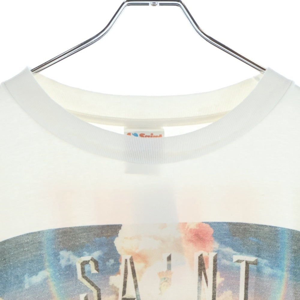 SAINT MICHAEL(セントマイケル) 24AW SAINT PICTURES LS TEE 両面プリント クルーネック 長袖Tシャツ カットソー ホワイト SM-YS1-0000-016