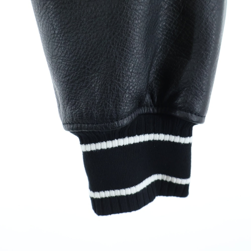 GIVENCHY(ジバンシィ) 24AW Givenchy Cropped Varsity With Leather Sleeves クロップド アームレザー ボンバージャケット ブラック BW00CQ611N レディース