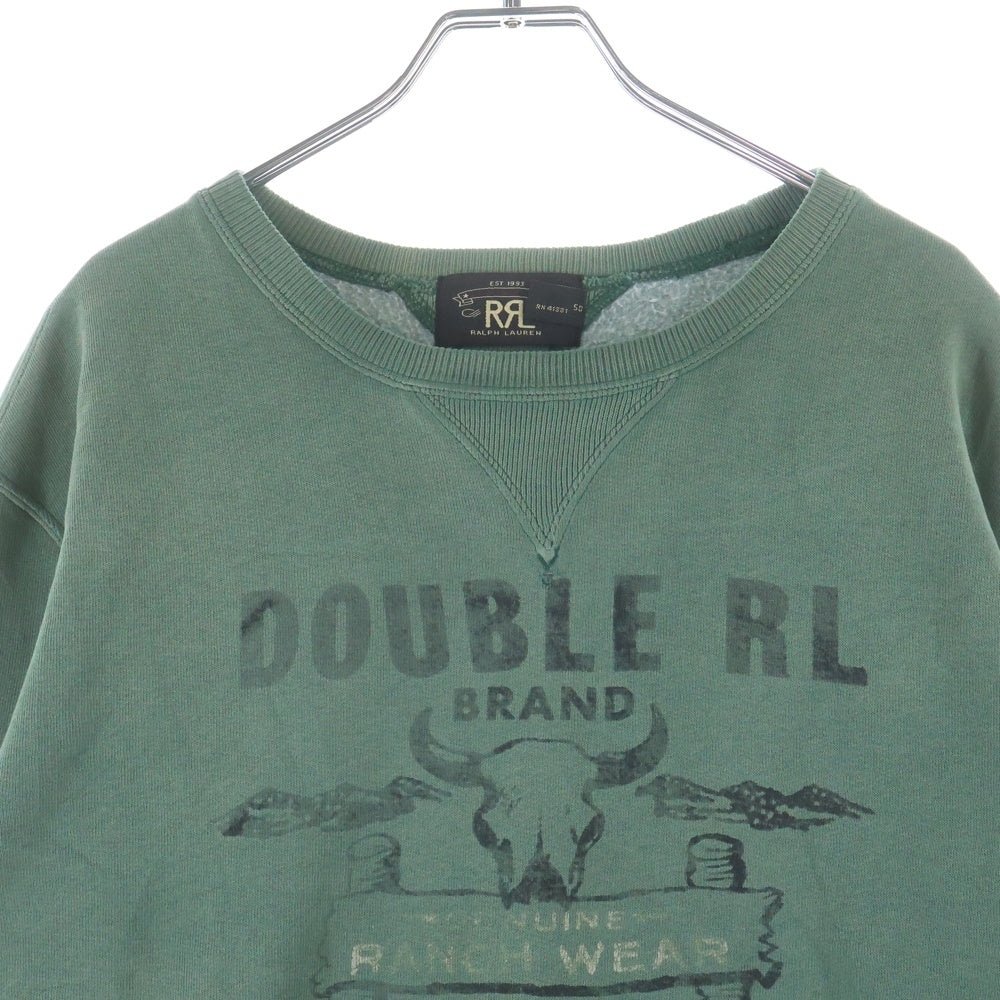 RRL(ダブルアールエル) フロント グラフィックプリント スウェットシャツ グリーン 782629627001