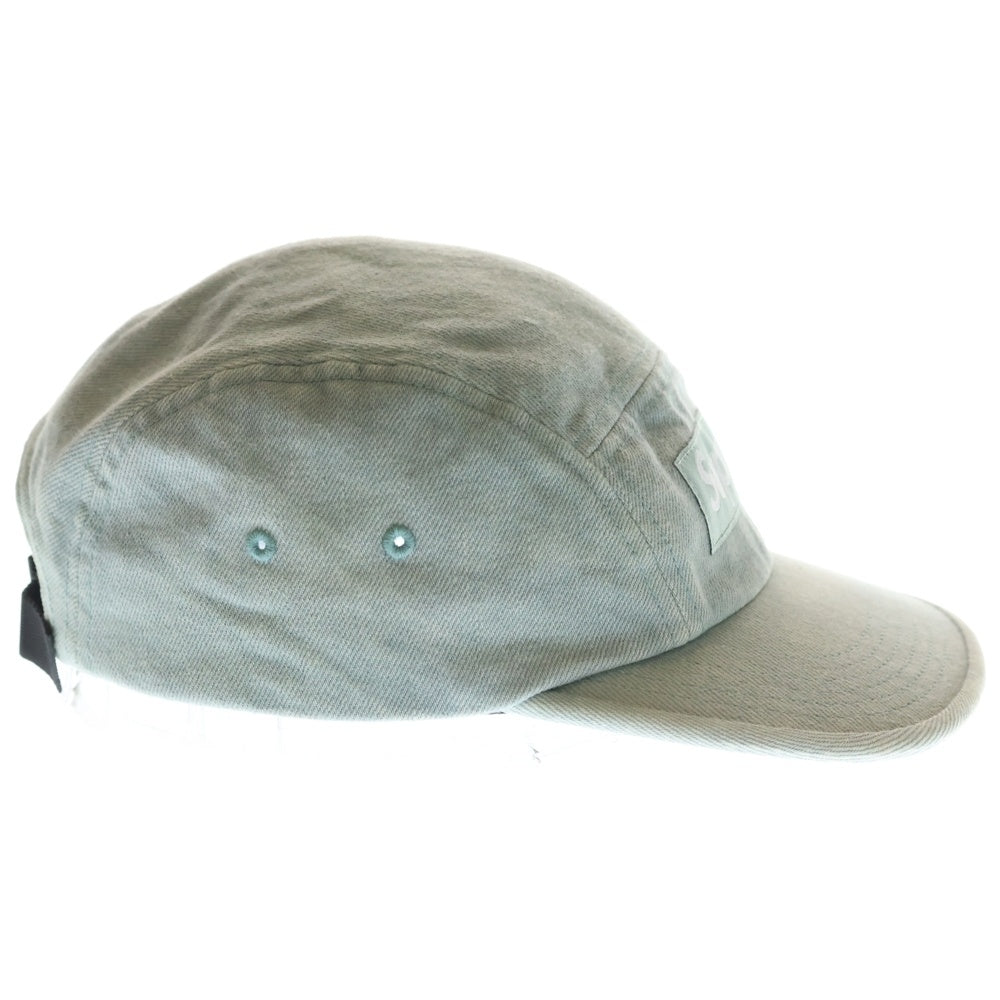 SUPREME(シュプリーム) 24SS Denim Camp Cap Mint ボックスロゴ デニム キャンプキャップ 帽子 インディゴブルー
