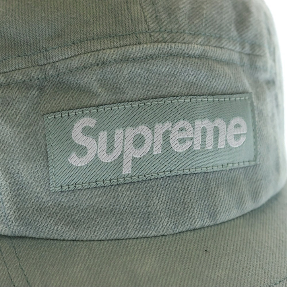 SUPREME(シュプリーム) 24SS Denim Camp Cap Mint ボックスロゴ デニム キャンプキャップ 帽子 インディゴブルー