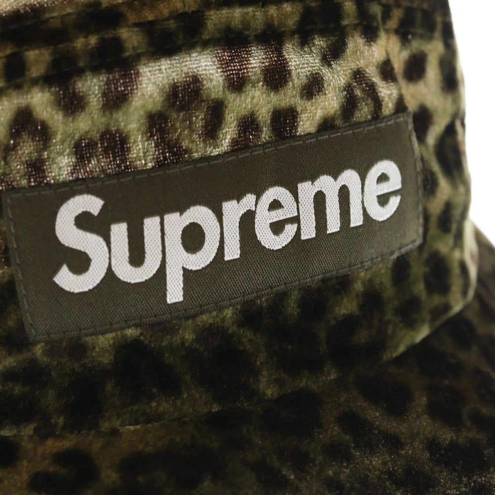 SUPREME(シュプリーム) 24SS Leopard Velvet Camp Cap レオパードベルベットキャンプキャップ 帽子 ベージュ