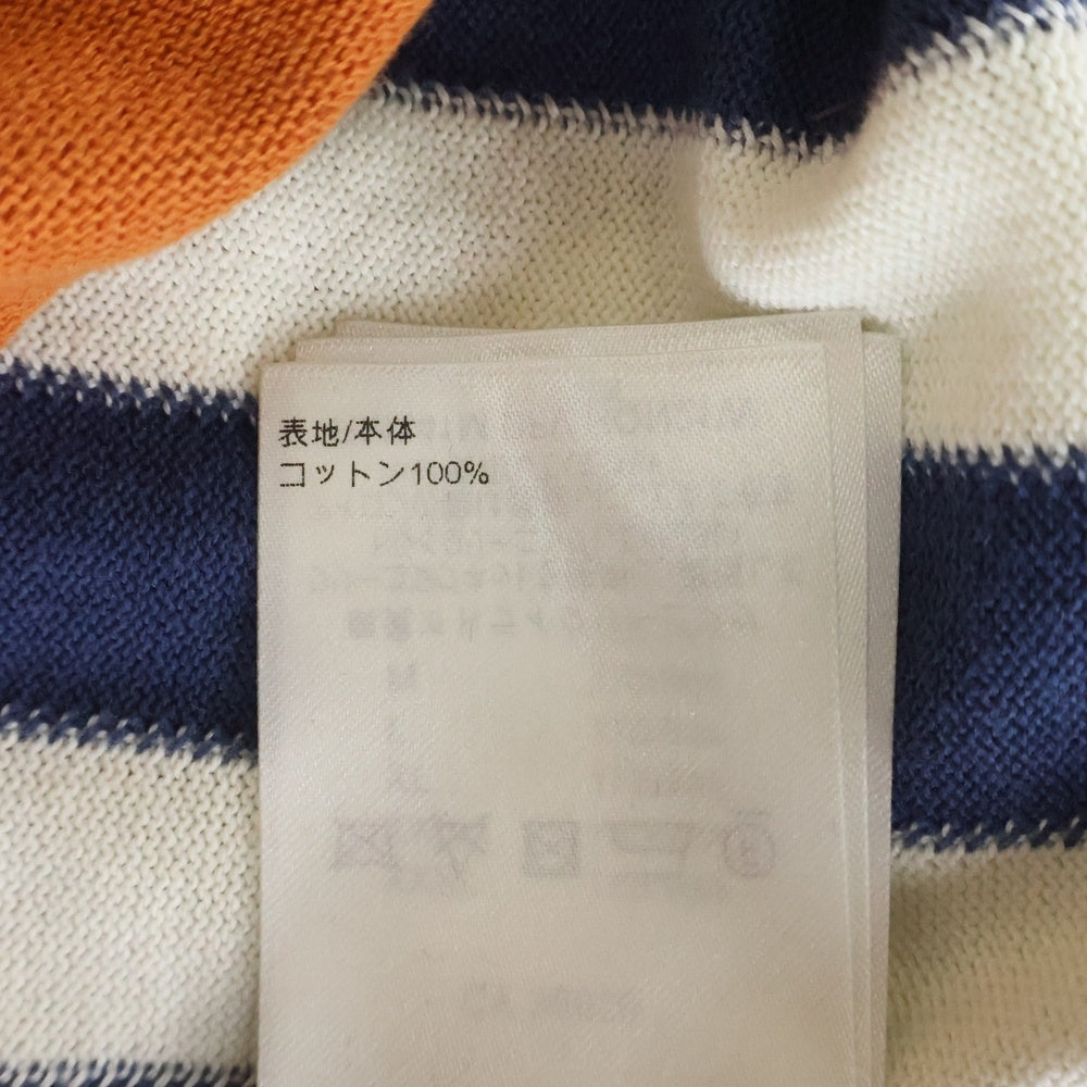 LOUIS VUITTON(ルイヴィトン) 24SS ヴィンテージロゴ ストライプ クルーネック 半袖Tシャツ カットソー オレンジ/ネイビー RM241M DFV HQN21W