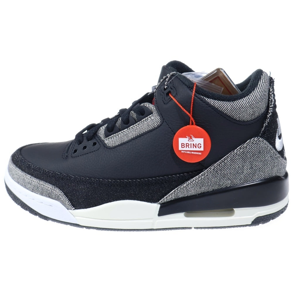 NIKE(ナイキ) ×Levi's AIR JORDAN 3 RETRO SP リーバイス エアジョーダン3 レトロ ローカットスニーカー ブラック/ホワイト US8.5/26.5cm IR0914-400