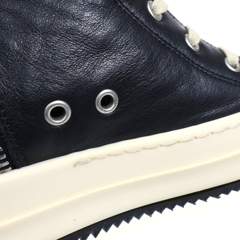 Rick Owens(リックオウエンス) RAMONES ラモーンズ サイドジップレザーハイカットスニーカー シューズ ブラック 64870