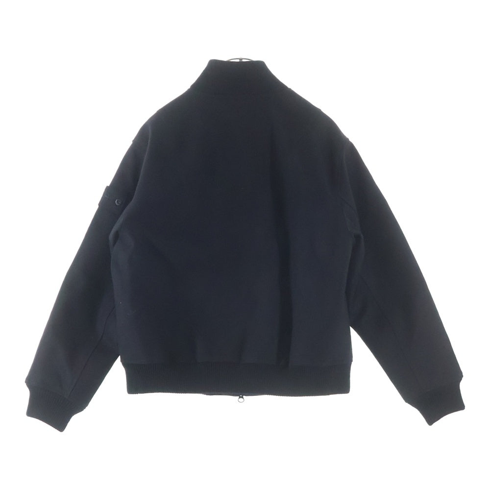 STONE ISLAND(ストーンアイランド) BLOUSON コンパスロゴ ジップアップ ウールジャケット ブルゾン ブラック K2S154100102S0F18