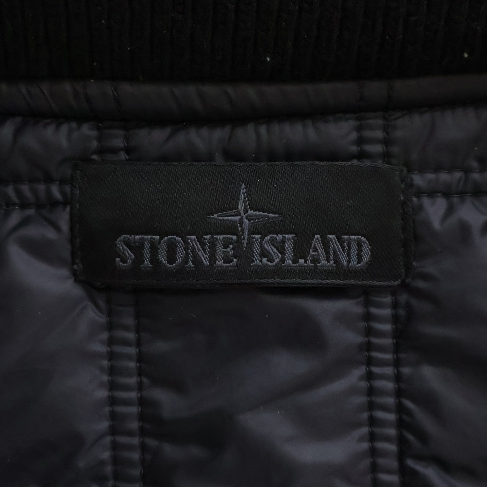 STONE ISLAND(ストーンアイランド) BLOUSON コンパスロゴ ジップアップ ウールジャケット ブルゾン ブラック K2S154100102S0F18